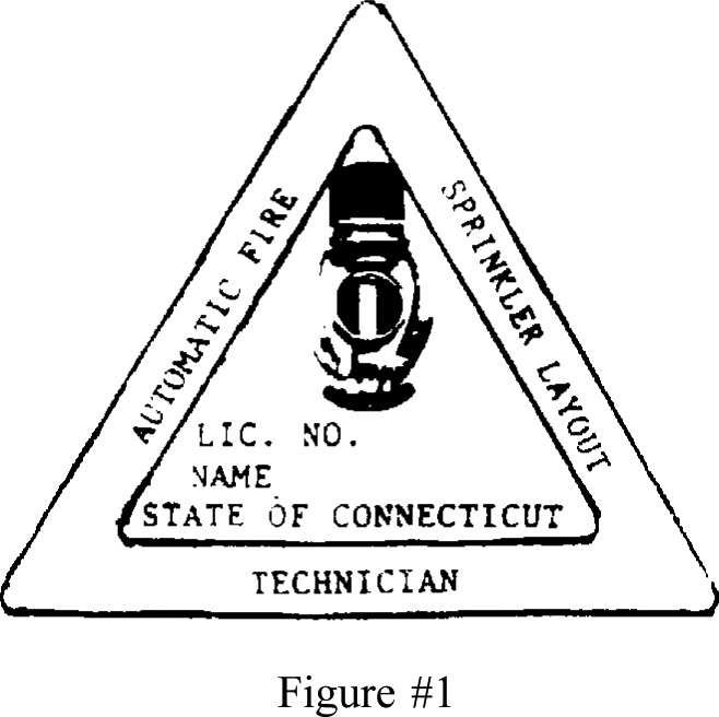 Image of Official Seal design for use by Automatic Fire Sprinkler System Layout Technician
