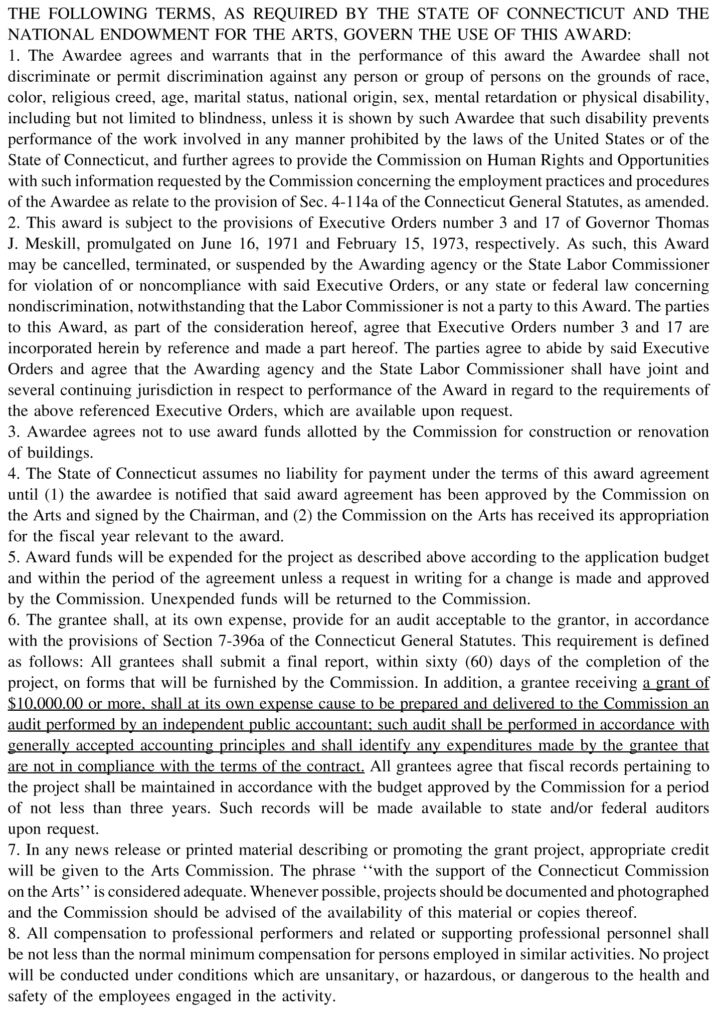 Image of the Letter of Award to Enter Into Agreements to Provide Loans, Grants, or Advances (continued)