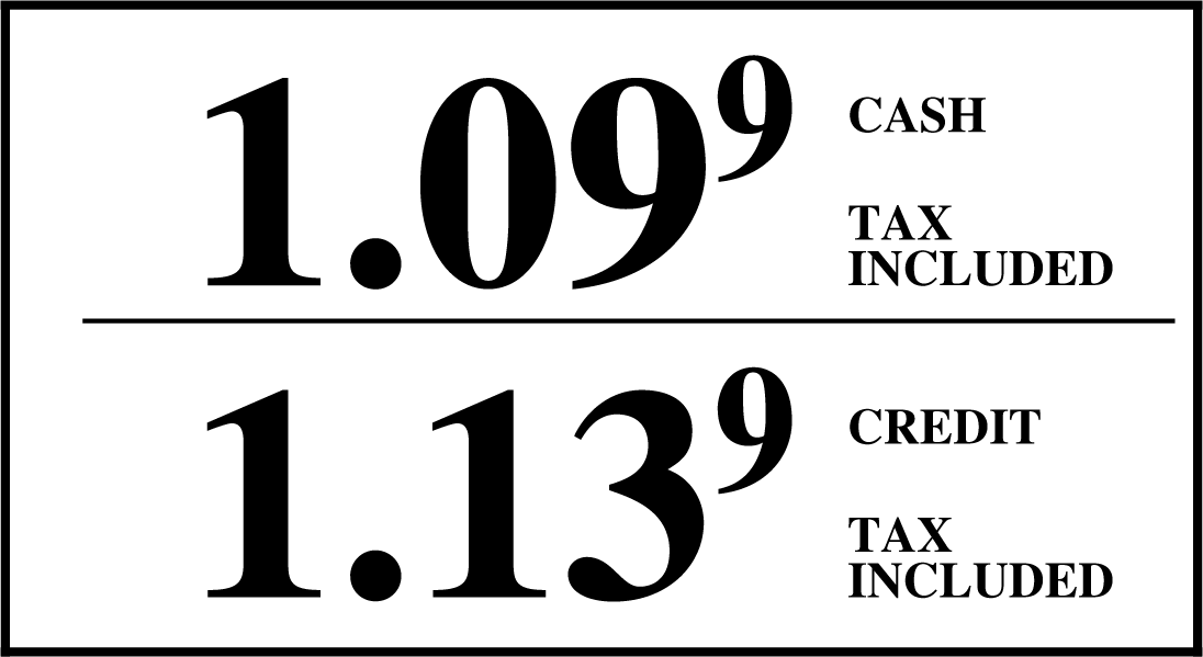 Image and Dimensions for Sign of Cash Payment and Credit Card Prices Posting